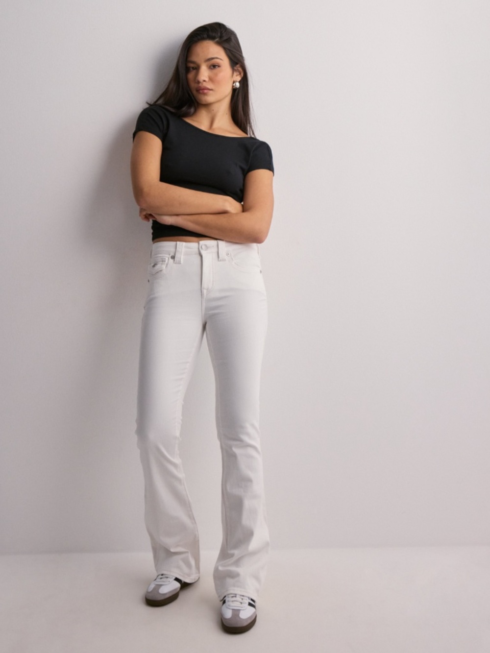 True Religion White Low Rise Flare Distressed Jeans Y2K 30